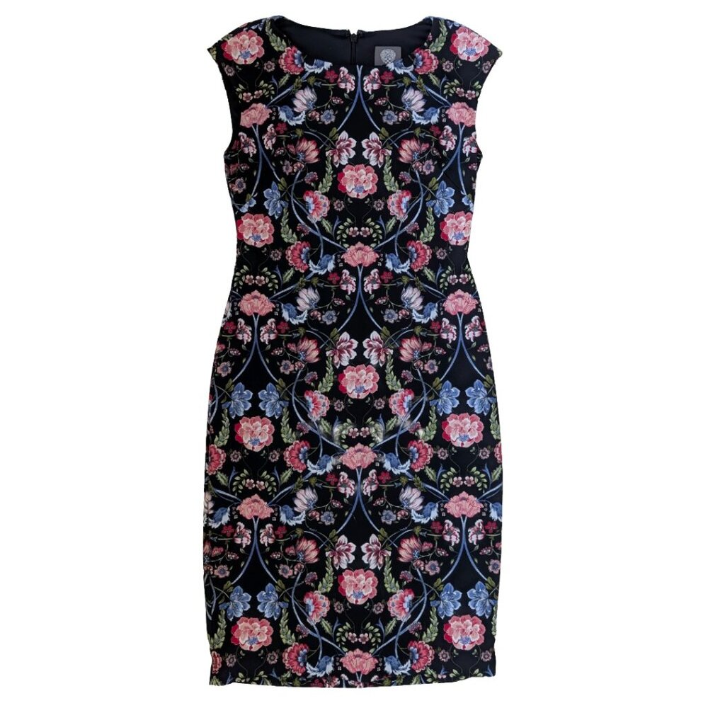 Vince Camuto Baroque Floral Shift Dress Sz 8 - Picture 3 of 7